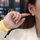 Rhinestone Triangle Earring 1 Pair - Gold - One Size