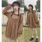 Plain Sailor Collar Long-sleeve Dress