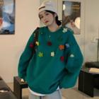3d Line Flower Long-sleeve Sweatshirt
