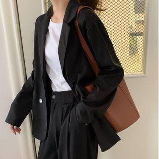 Oversized Pocket Long-sleeve Blazer