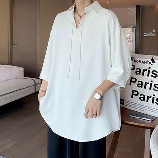 3/4-sleeve Lace Up Shirt