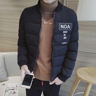 Lettering Padded Bomber Jacket