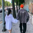 Couple Pose Liphop Extra Long-sleeve T-shirt