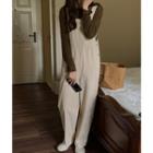 Plain Shift Wide-leg Jumper Pants