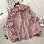 Ruffled Blouse Pink - One Size