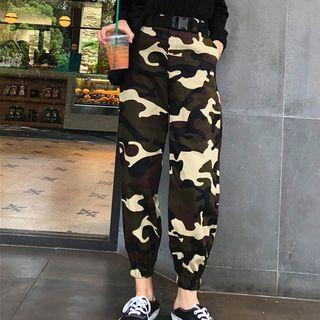 Cropped Camo Sweatpants As Shown In Figure - One Size