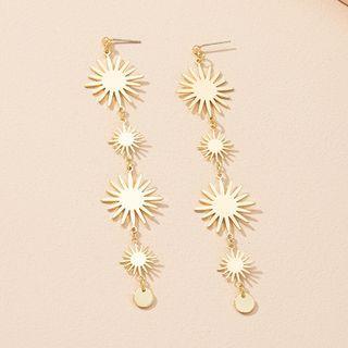 Flower Alloy Dangle Earring 1 Pair - E1057 - Gold - One Size