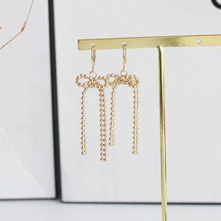 Alloy Bead Bow Dangle Earring As Shown In Figure - One Size