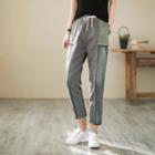 Striped Panel Loose Fit Jeans