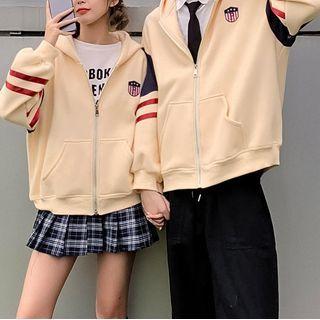 Couple Matching Paneled Zipped Hoodie