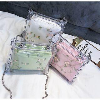 Set: Crossbody Bag + Faux Leather Pouch