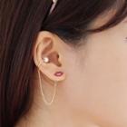 Rhinestone Lip Non-matching Earrings