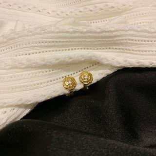 Alloy Flower Earring 1 Pair - S925 Sterling Silver - Gold - One Size