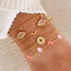 Set Of 5: Bracelet / Open Bangle (assorted Designs) As Shown In Figure - One Size