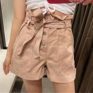 Tie-waist Frill Trim Wide Leg Shorts