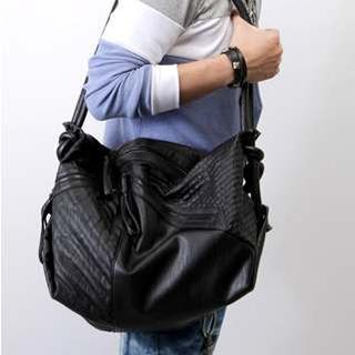 Faux-leather Convertible Backpack Black - One Size