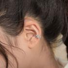 Checker Sterling Silver Cuff Earring