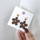 Wooden Flower Earring 1 Pair - Gold - One Size