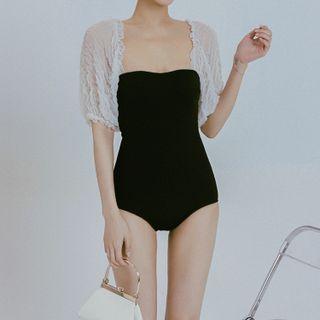 Short-sleeve Panel Swimsuit