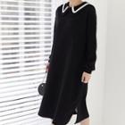 Sailor-collar Slit-side Pullover Dress