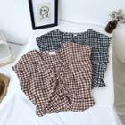 Sleeveless V-neck Drawstring Top