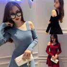 Cut Out A-line Knit Dress