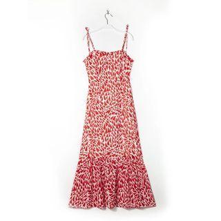Spaghetti-strap Heart Print Midi Sundress