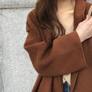 Hand Made Wool Blend Long Coat