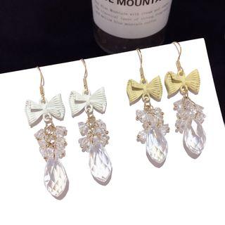 Bow Faux Crystal Dangle Earring