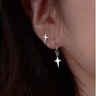 Star Asymmetrical Sterling Silver Earring 1 Pair - Silver - One Size