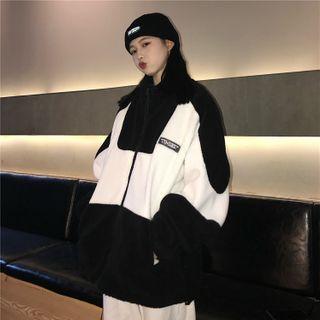 Two-tone Zip Jacket Black & White - One Size