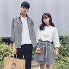 Couple Matching Long-sleeve T-shirt / Plaid Shirt / A-line Skirt
