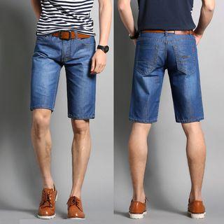 Straight Cut Denim Shorts
