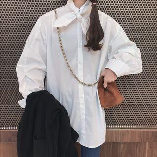 Tie-neck Oversized Shirt