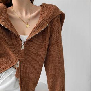 Sailor-collar Knit Jacket
