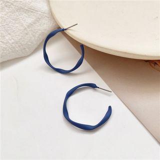Open Hoop Earring 1 Pair - Earrings - Blue - One Size