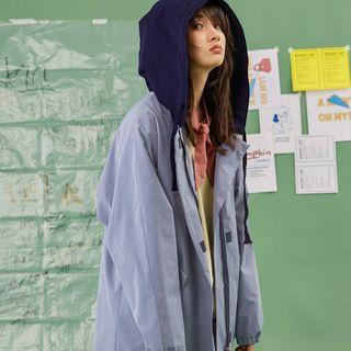 Two-tone Zip Hooded Jacket