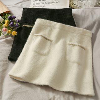 Details Wool Mini Skirt