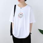 Smiley Face Print Elbow-sleeve T-shirt White - One Size