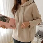 Contrast-panel Band-hem Hoodie