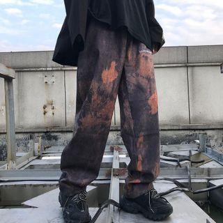 Tie Dye Corduroy Wide Leg Pants