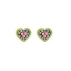 Heart Ear Studs (neon Green) One Size