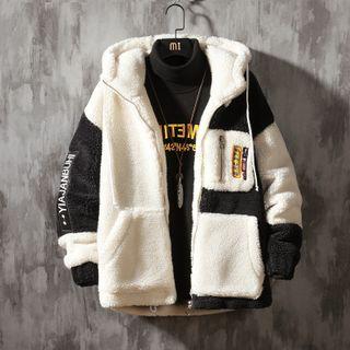 Color Block Fleece Zip-up Hoodie