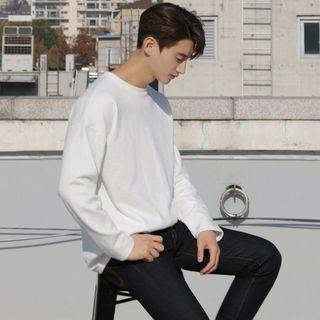 Long-sleeve Loose-fit Napped T-shirt