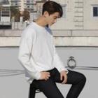 Long-sleeve Loose-fit Napped T-shirt
