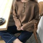 Buttoned Sweater Camel - One Size