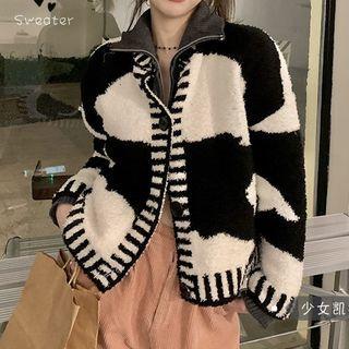 Cow Print Cardigan Cow Print - Black & White - One Size