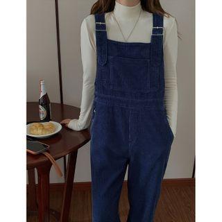 Buckled Corduroy Wide Leg Dungarees