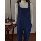 Buckled Corduroy Wide Leg Dungarees