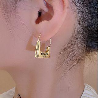 Lettering Alloy Dangle Earring 1 Pair - Gold - One Size